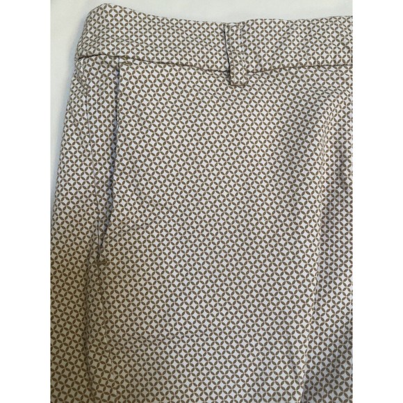 Cynthia Rowley Stretch Dress Pants Trousers Womens Size 8 Tan White Diamond - Picture 2 of 7